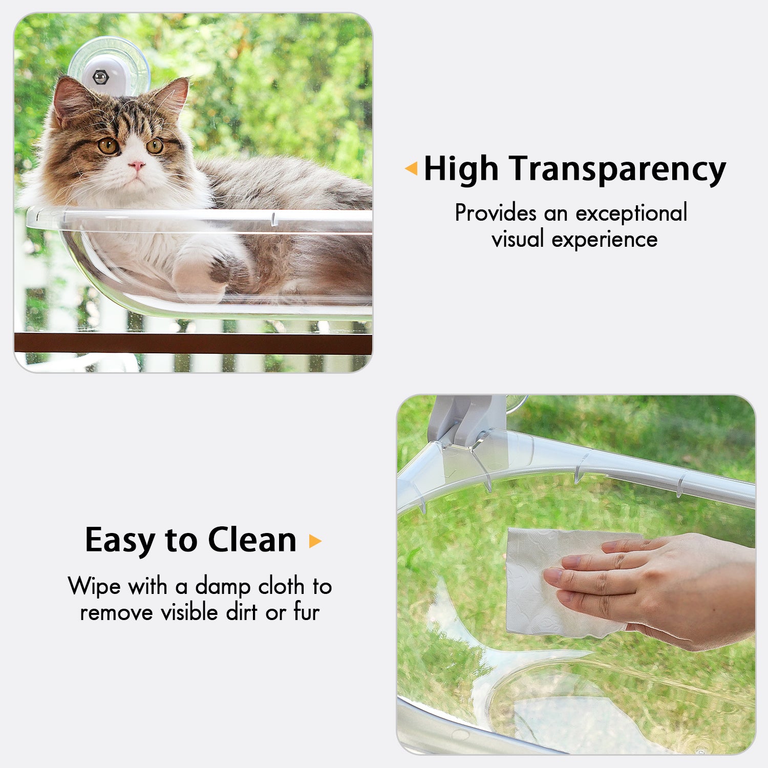 Transparent Oval Cat Window Perch