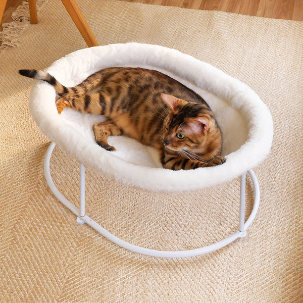 Plush Elevated Cat Bed Raised Cat Hammock