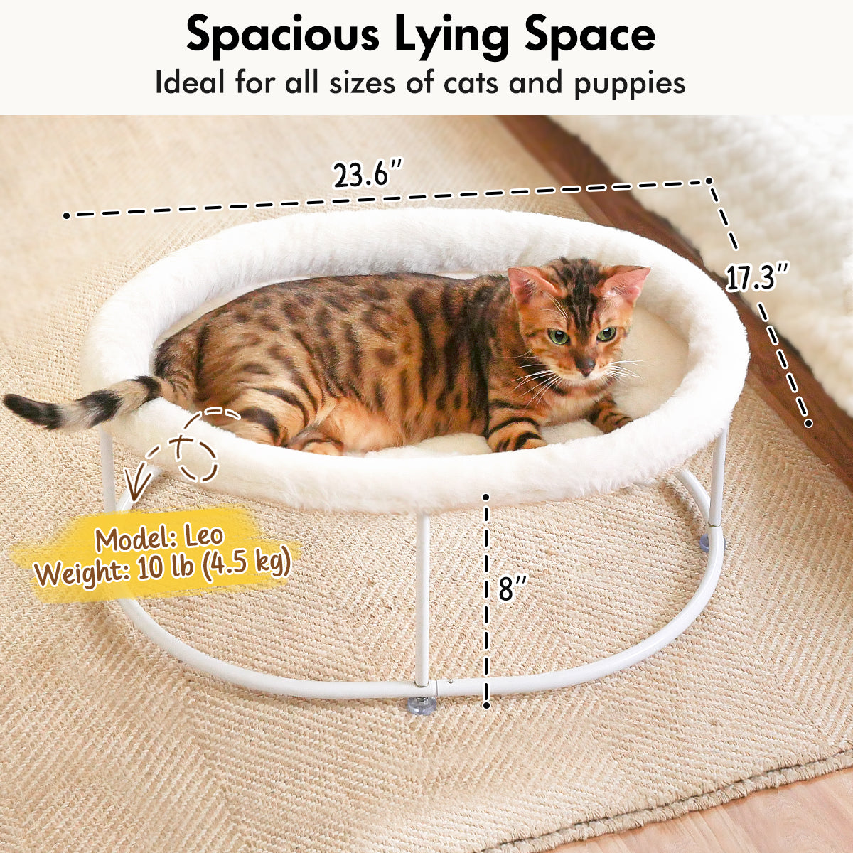 Plush Elevated Cat Bed Raised Cat Hammock – Amosijoy