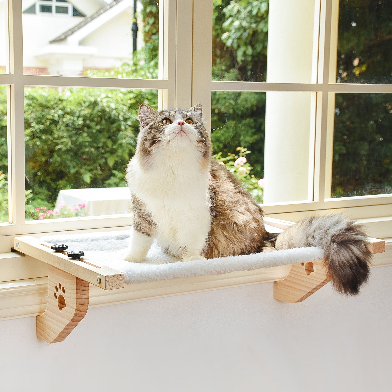 Wood Cat Window Sill Perch