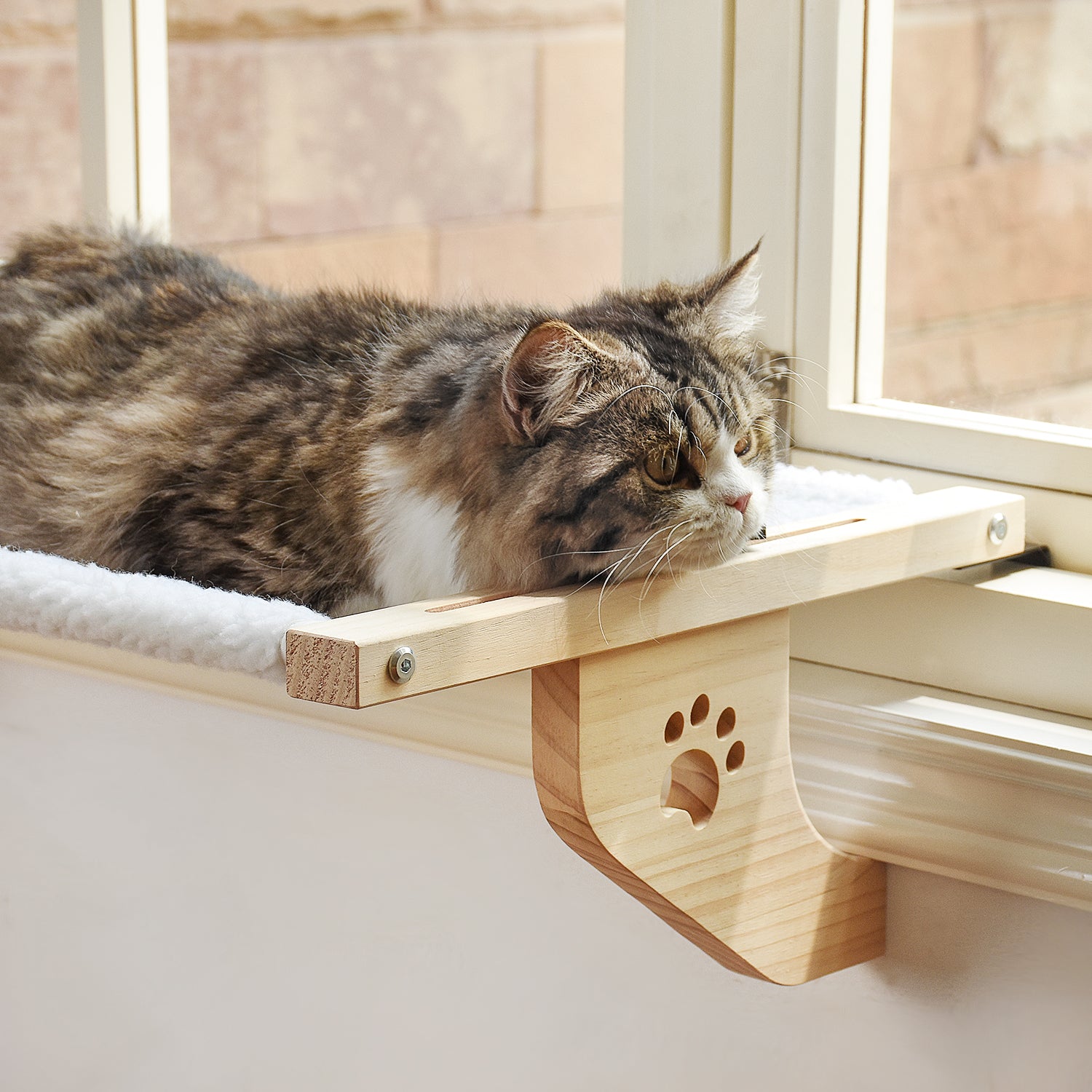 Wood Cat Window Sill Perch Amosijoy wood-cat-window-sill-perch-amosijoy