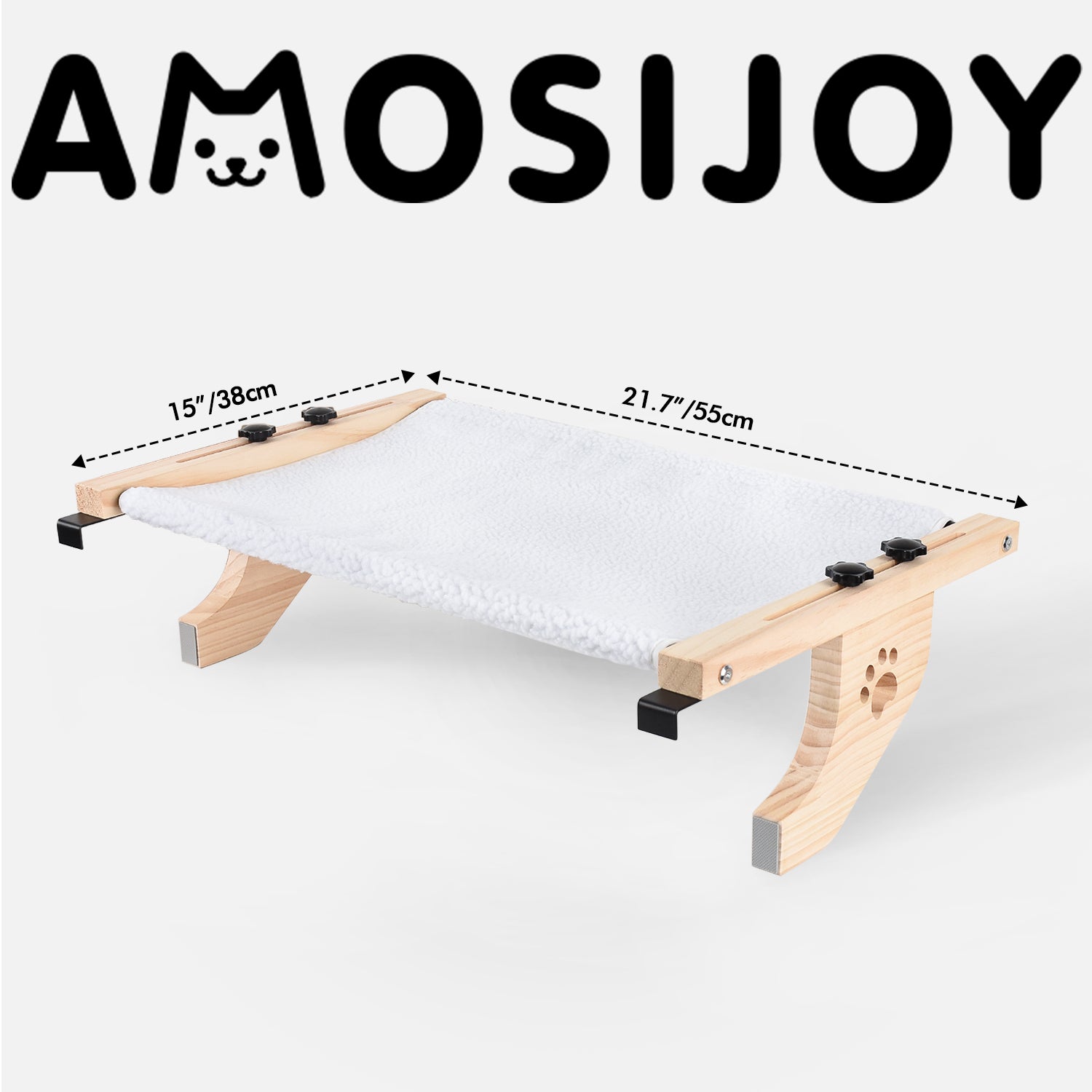 Amosijoy Wood Cat Window Sill Perch